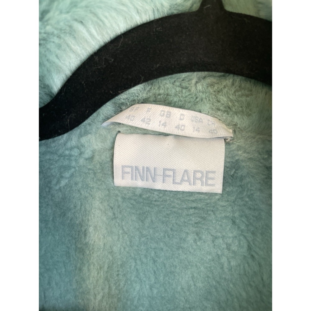 Finn Flare Jacket‎ Coat Size Large Mint Green Faux Fur Shirt Style L 14 - Picture 8 of 12